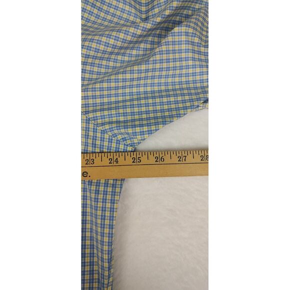 Ralph Lauren Shirt Men Medium Blue Yellow Plaid Short Sleeve Button Down Pony - Picture 4 of 8
